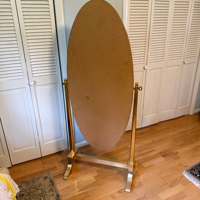 Gilded Oval Floor Mirror (BR1-BM)