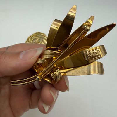 14k Pins, Trifari Brooches, with 10K Chain and More (ST-BM)