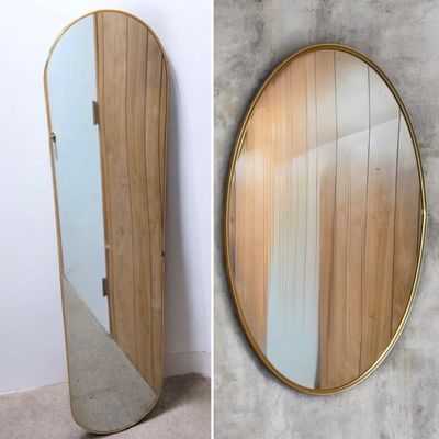 Pair of Gold Framed Wall Mirrors (BD-JS)