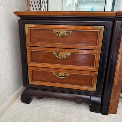 Broyhill Premier King Size Ming Dynasty Storage Headboard and Nightstands (MBB-BM)