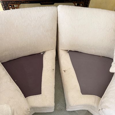 Two Piece Cream Sectional Sofa (LR-BM)