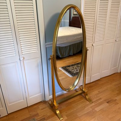 Gilded Oval Floor Mirror (BR1-BM)