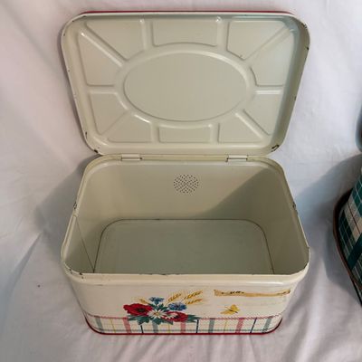 Two Tin Picnic Baskets and Utensils (BR2-BM)