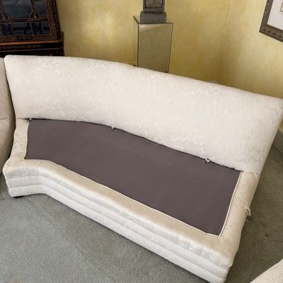 Two Piece Cream Sectional Sofa (LR-BM)