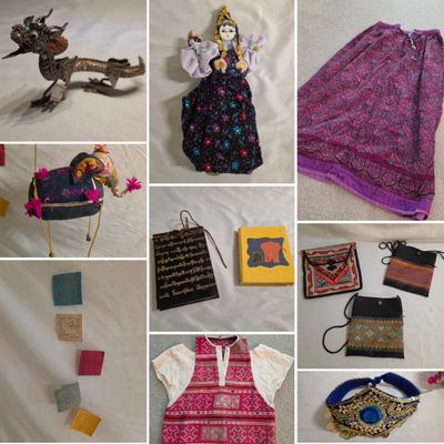 Sterling Silver Dragon with Assortment of Ethnic Items (LR-JS)