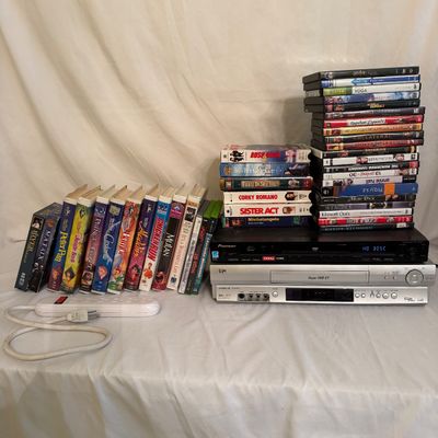 DVD & VHS Player with Tapes and DVD’s (LR-BM)