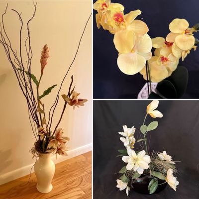 Haegar Ceramic Vase & Assorted Artificial Floral Arrangements (D-SS)