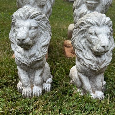 Four Concrete Lion Statues (BP-BM)