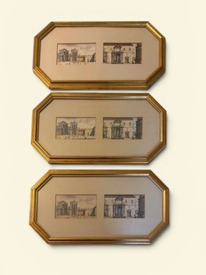 Three Pairs of Framed Architectural Prints (BR1-BC)