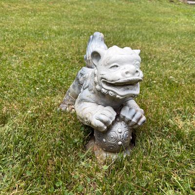 Cement Yard Art Incl Foo Dog, Geisha, and Mini Pagoda (BP-BM)