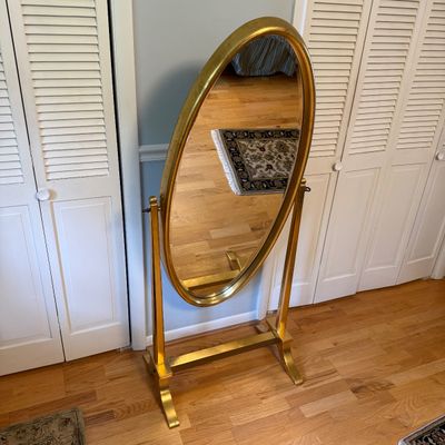 Gilded Oval Floor Mirror (BR1-BM)