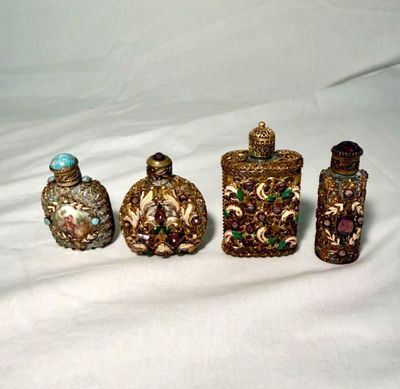 Petite Jeweled Caged Perfume Bottles (BR2-BM)