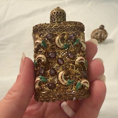 Petite Jeweled Caged Perfume Bottles (BR2-BM)