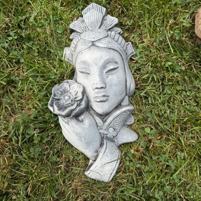 Cement Yard Art Incl Foo Dog, Geisha, and Mini Pagoda (BP-BM)