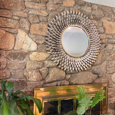 Metal Leaf Circular Mirror (D-BM)