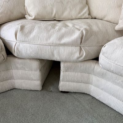 Two Piece Cream Sectional Sofa (LR-BM)