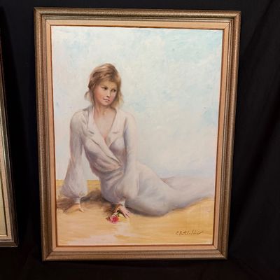 Two Framed Original Portraits by P. Batchelder (LR-BM)