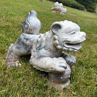 Cement Yard Art Incl Foo Dog, Geisha, and Mini Pagoda (BP-BM)