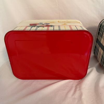 Two Tin Picnic Baskets and Utensils (BR2-BM)