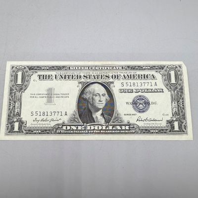 LOT 23: One Dollar Silver Certificates (10) Series 1957