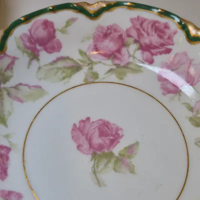 LOT 18D: Haviland Limoges Hand Painted Rose Pattern Porcelain Collection