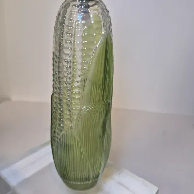 LOT 21D: Collection of Vintage Glass Bottles with Corn Cob Soap Dispenser