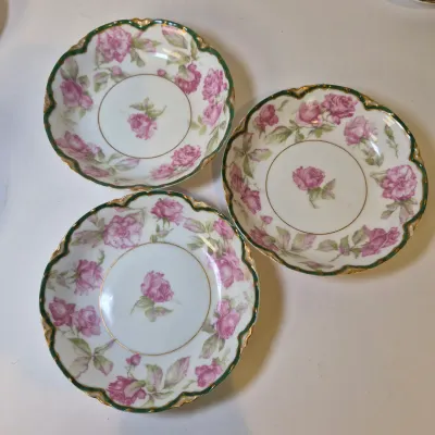 LOT 18D: Haviland Limoges Hand Painted Rose Pattern Porcelain Collection