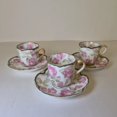 LOT 18D: Haviland Limoges Hand Painted Rose Pattern Porcelain Collection