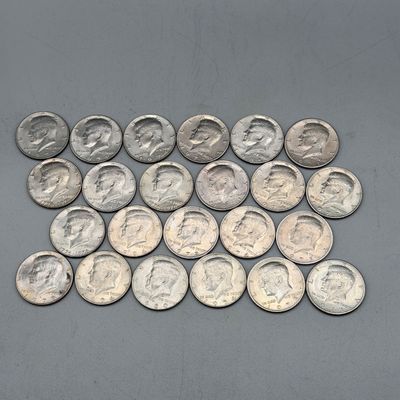 LOT 22: Lot of 23 Kennedy Half Dollars - 1970s-80s