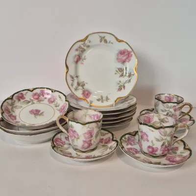 LOT 18D: Haviland Limoges Hand Painted Rose Pattern Porcelain Collection