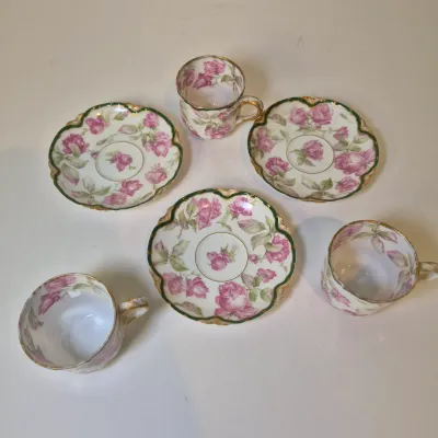 LOT 18D: Haviland Limoges Hand Painted Rose Pattern Porcelain Collection