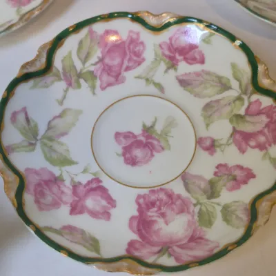 LOT 18D: Haviland Limoges Hand Painted Rose Pattern Porcelain Collection