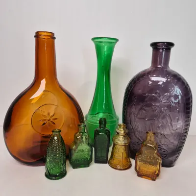 LOT 19D: Collection of Colorful Wheaton Glass Bottles
