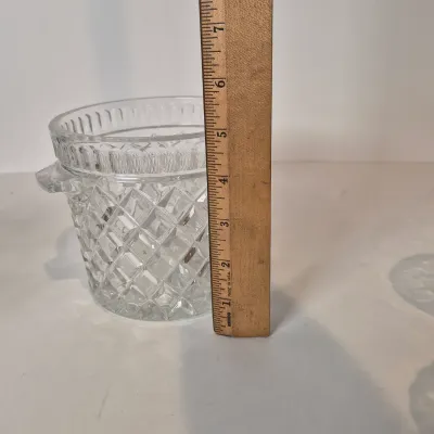 LOT 17D: Collection of Vintage Glass-Dessert Cups, Compote Bowl, Ice Bucket