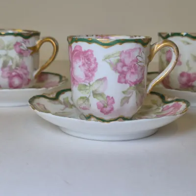 LOT 18D: Haviland Limoges Hand Painted Rose Pattern Porcelain Collection
