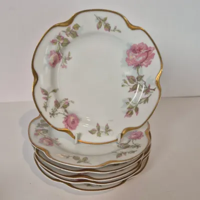 LOT 18D: Haviland Limoges Hand Painted Rose Pattern Porcelain Collection