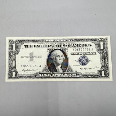 LOT 23: One Dollar Silver Certificates (10) Series 1957