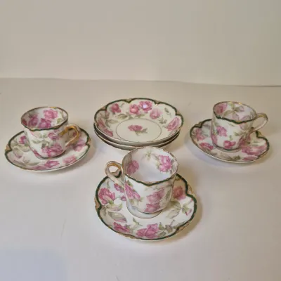 LOT 18D: Haviland Limoges Hand Painted Rose Pattern Porcelain Collection