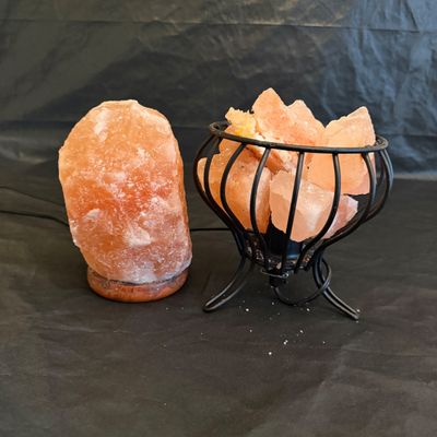 Pair of Himalayan Salt Lamps with Dimmer Switches (DR-MG)