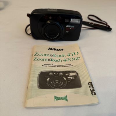Nikon Zoom Touch 470 & Nikon Tele Touch 35MM Cameras With Carrying Cases (GB-MG)