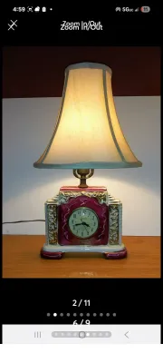 Vintage Lanshire Majolica Clock & Lamp