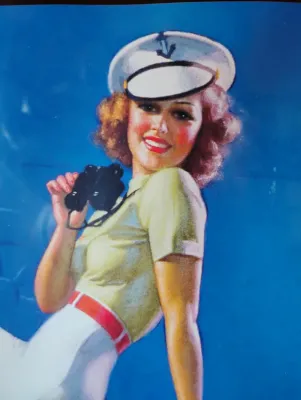 Vintage Earl Moran Pin up Print, Framed