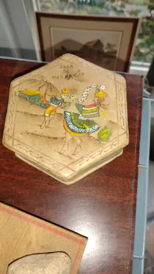 Small Painted Leather Trinket Box