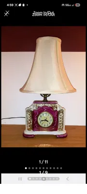 Vintage Lanshire Majolica Clock & Lamp