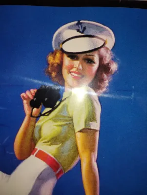 Vintage Earl Moran Pin up Print, Framed