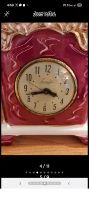 Vintage Lanshire Majolica Clock & Lamp