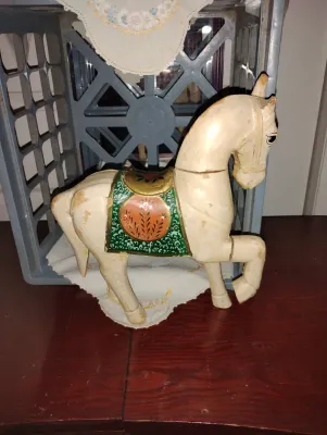 Antique Carved Painted Horse