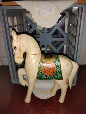 Antique Carved Painted Horse