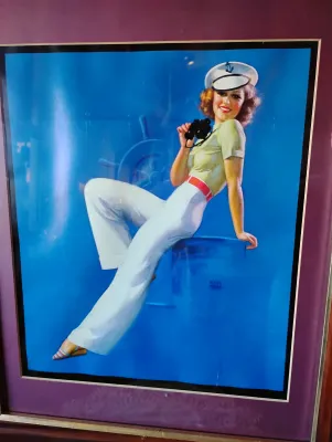 Vintage Earl Moran Pin up Print, Framed