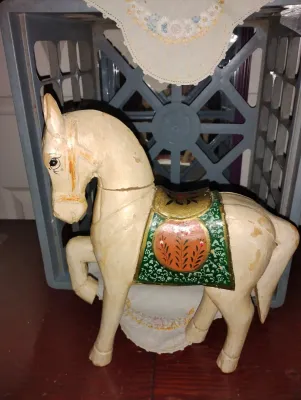 Antique Carved Painted Horse